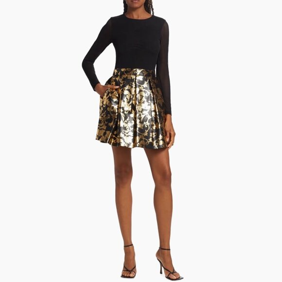 Alice and Olivia Chara Mesh & Vegan Leather Minidress Size 4 - Picture 1 of 14